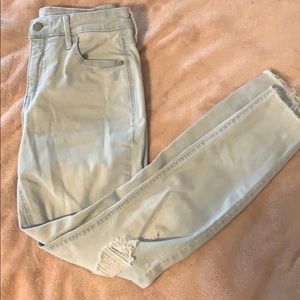 Old Navy high rise skinny jeans with rips on knees